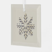 Champagne Snowflake Glass Ornament (Vorderseite links)