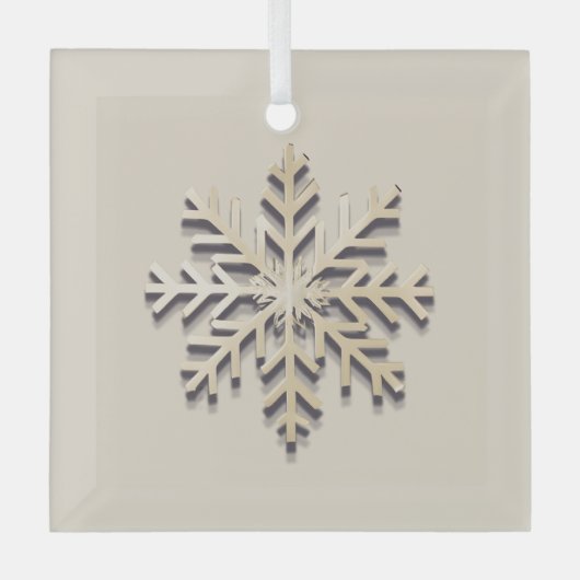 Champagne Snowflake Glass Ornament (Vorderseite)