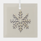 Champagne Snowflake Glass Ornament Aus Glas (Vorderseite)