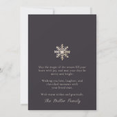 Champagne Snowflake Holiday Card Feiertagskarte (Rückseite)
