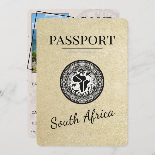 Champagne South Africa Passport Save The Date (Vorne/Hinten)