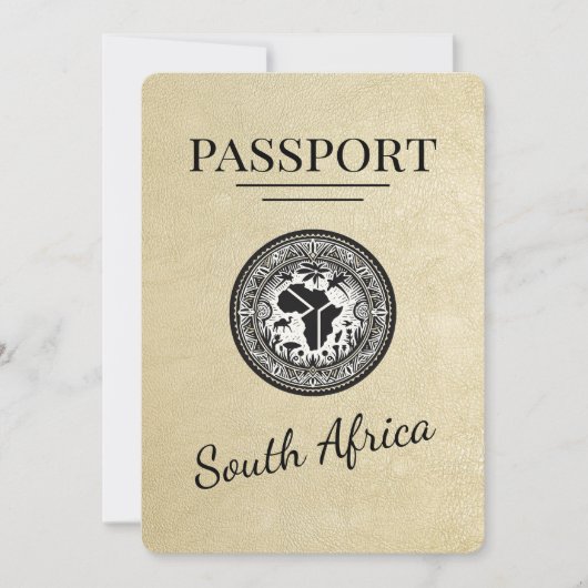 Champagne South Africa Passport Save The Date (Vorderseite)