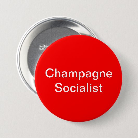 Champagne-Sozialisten-Abzeichen Button (Vorne & Hinten)