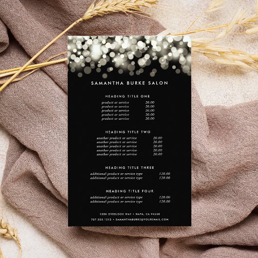 Champagne Spark | Preise und Dienstleistungen Flyer