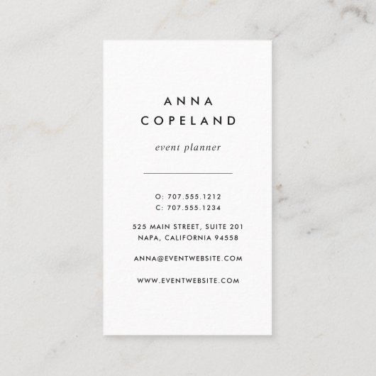 Champagne Spark Vertical Visitenkarte (Rückseite)