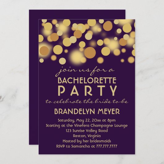 Champagne sprudelt einladung (Vorne/Hinten)