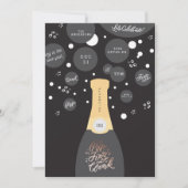 Champagne sprudelt | Silvester-Party Einladung (Vorderseite)