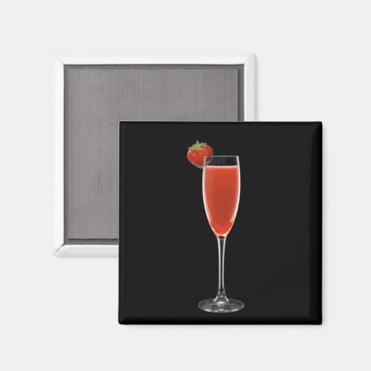 Champagne Strawberry Magnet (Vorderseite/Rückseite)