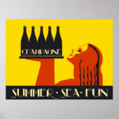 Champagne Summer Sea Fun Poster (Vorne)