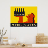 Champagne Summer Sea Fun Poster (Küche)