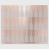 Champagne Swarovski Kristalle Diamond Flasche Pink Geschenkpapier (Flach)