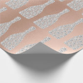 Champagne Swarovski Kristalle Diamond Flasche Pink Geschenkpapier (Ecke)