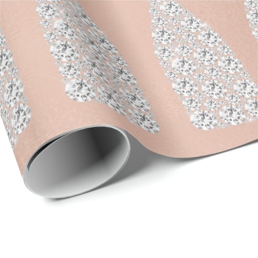 Champagne Swarovski Kristalle Diamond Flasche Pink Geschenkpapier (Rolleneckpunkt)