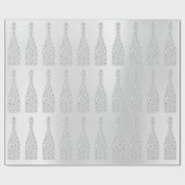 Champagne Swarovski Kristalle Grau Flasche Silber Geschenkpapier (Flach)