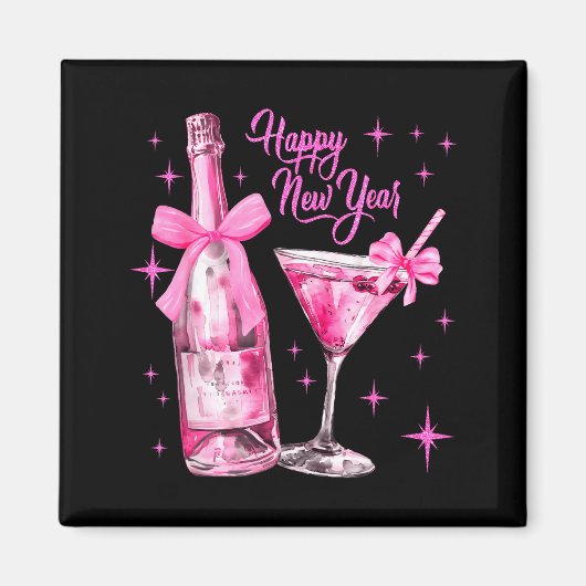 Champagne Swea Martini Coquette Happy New Year Par Magnet (Vorne)