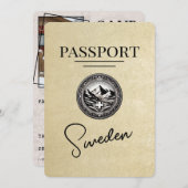 Champagne Sweden Passport Save the Date (Vorne/Hinten)