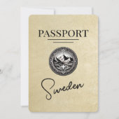 Champagne Sweden Passport Save the Date (Vorderseite)