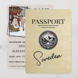 Champagne Sweden Passport Save the Date