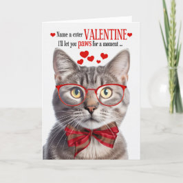 Champagne Tabby Cat Feline Spaß Valentinstag Feiertagskarte