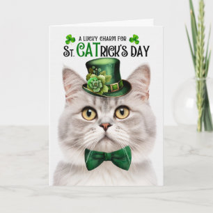 Champagne Tabby Katze St CATrick's Day Glücksbring Feiertagskarte