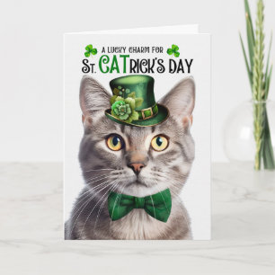 Champagne Tabby Katze St. Patrick's Day Glücksbrin Feiertagskarte
