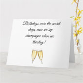 Champagne Taste Geburtstagskarte Karte (Gelbe Blume)