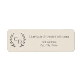 Champagne taupe monogrammed wreath return address (Vorne)