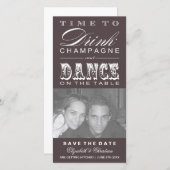 Champagne Theater Bill SAVE THE DATE Fotokarte (Vorne/Hinten)