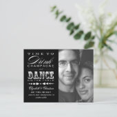 Champagne Theater Bill SAVE THE DATE Postcard Ankündigungspostkarte (Stehend Vorderseite)