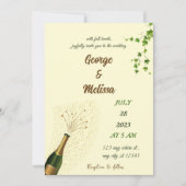 Champagne themed wedding einladung (Vorderseite)