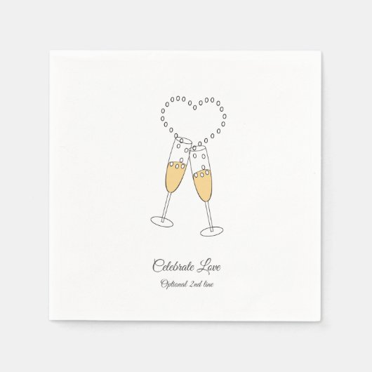 Champagne Toast Celebrate Liebe Napkins individuel Serviette (Vorderseite)