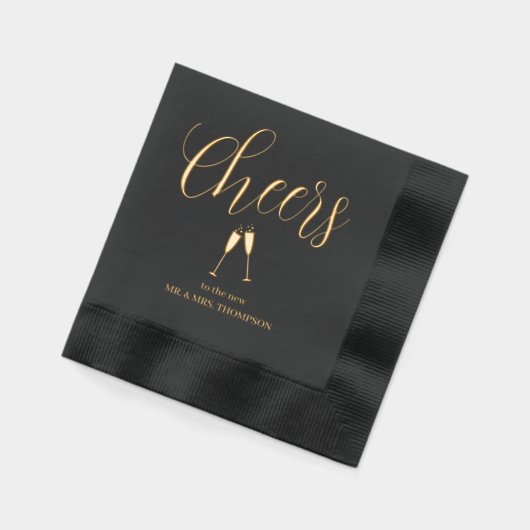 Champagne Toast Cheers Foil Napkins Servietten Mit Folie (Links)