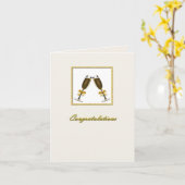 Champagne Toast Custom Wedding Grußkarte Karte (Gelbe Blume)