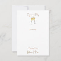 Champagne Toast Engagement Party Botschaft Danke