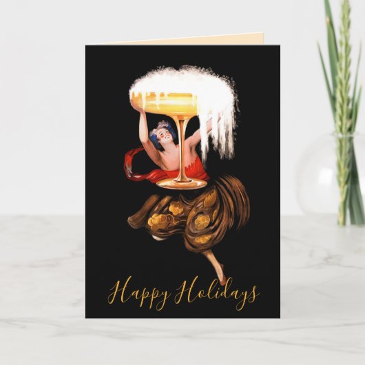 Champagne Toast  Feiertagskarte (Vorderseite)