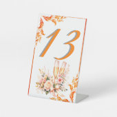 Champagne Toast Floral Bridal Shower Table Number Sockelschild (Vorderseite)