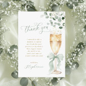 Champagne Toast Greenery Thank You Card Dankeskarte