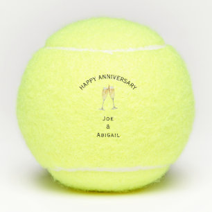 Champagne Toast Happy Anniversary Tennis Balls Tennisbälle