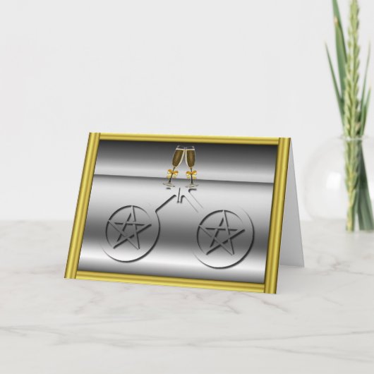 Champagne-Toast homosexuelle männliche Wiccan Karte (Vorderseite)