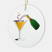 Champagne-Toast Keramikornament (Links)