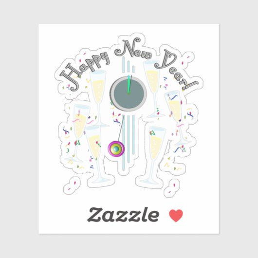 Champagne Toast New Years Eve Aufkleber (Blatt)