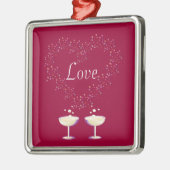 Champagne Toast Ornament Aus Metall (Links)