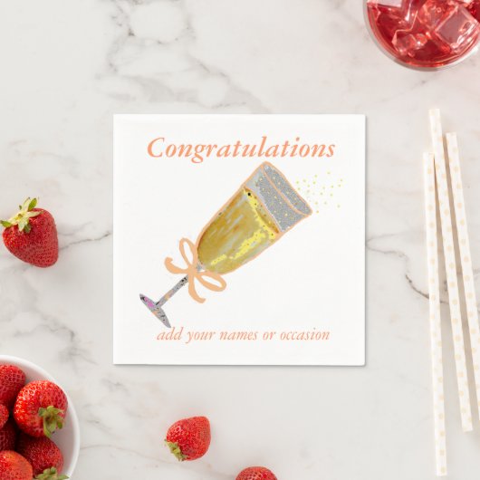 Champagne Toast Peach Serviette (Beispiel)