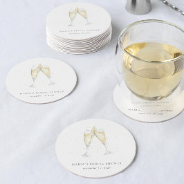 Champagne Toast Personalisiertes Brautparty Runder Pappuntersetzer