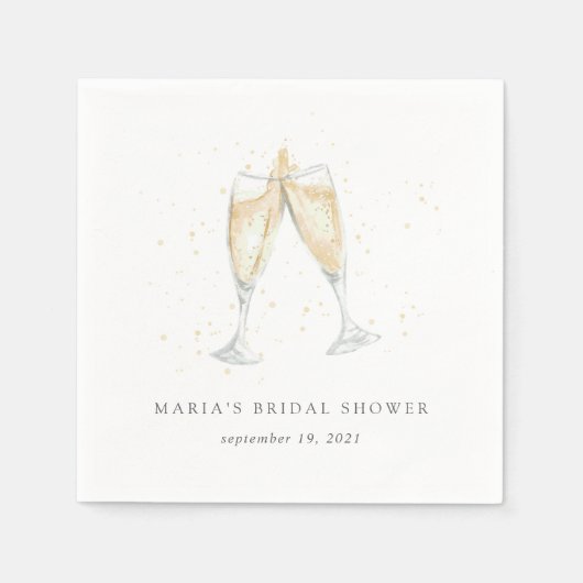 Champagne Toast Personalisiertes Brautparty Serviette (Vorderseite)