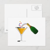 Champagne Toast Postkarte (Vorne/Hinten)