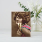 Champagne Toast Postkarte (Stehend Vorderseite)
