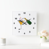 Champagne-Toast Quadratische Wanduhr (Zuhause)