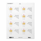 Champagne Toast Rücksendeadressen-Aufkleber (Vorne)