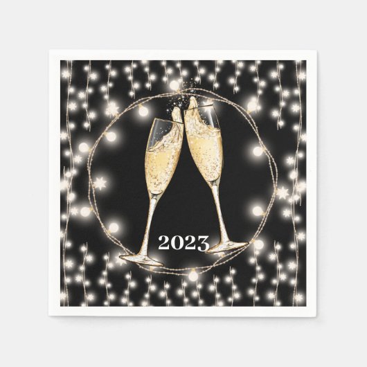 Champagne Toast String Lights Classic Serviette (Vorderseite)
